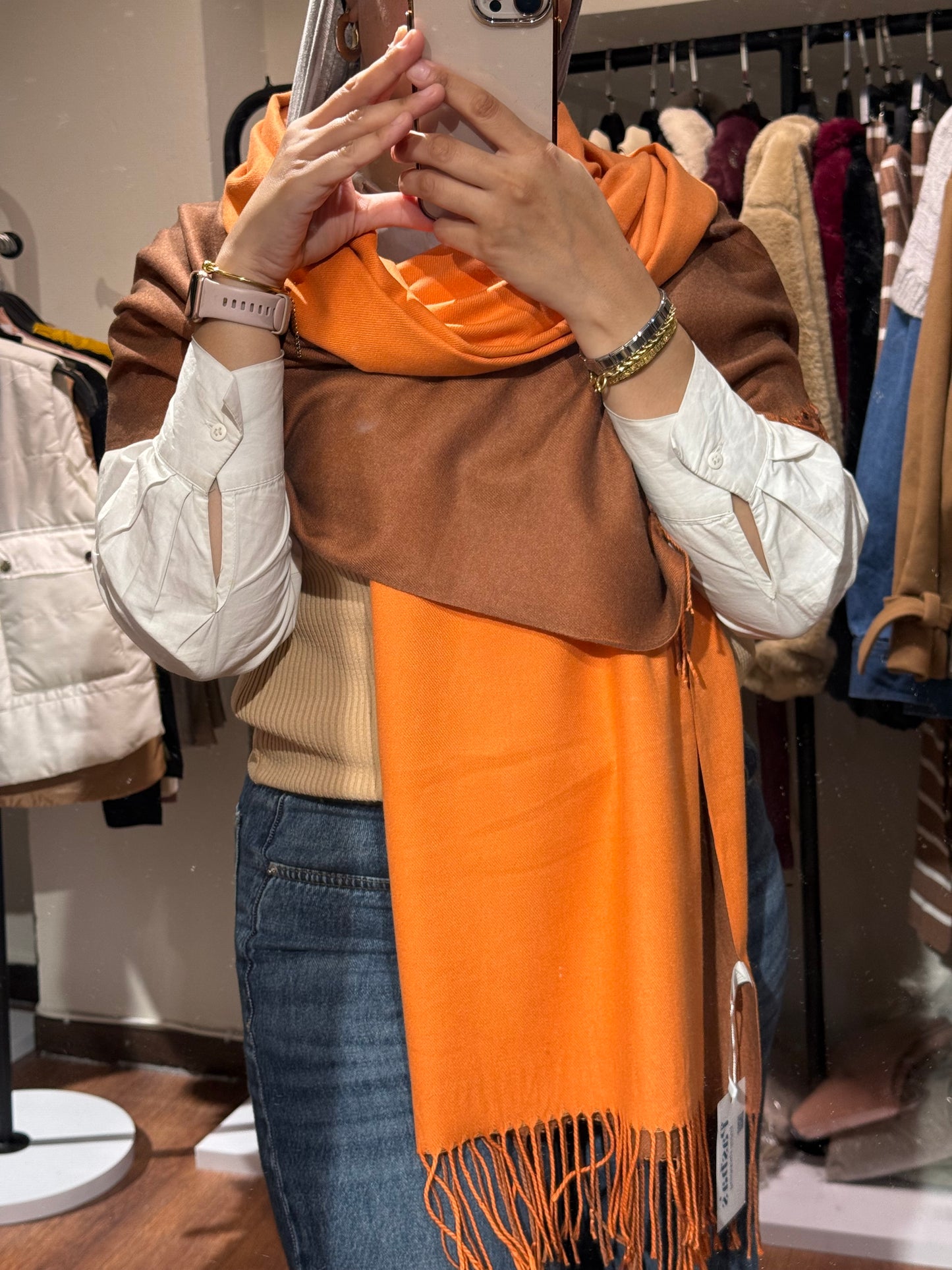 Double face winter shawl