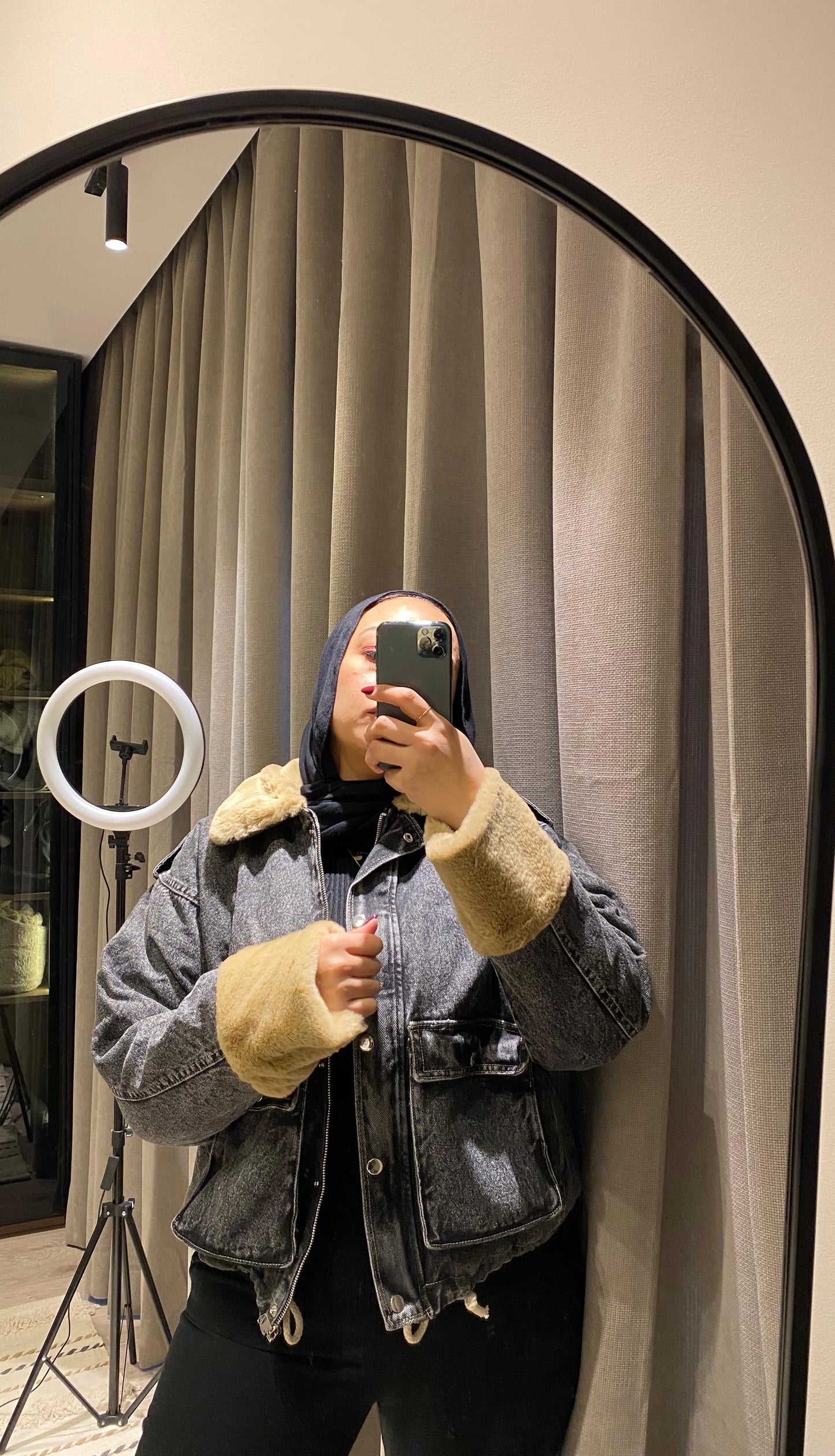 Denim x Fur Jacket