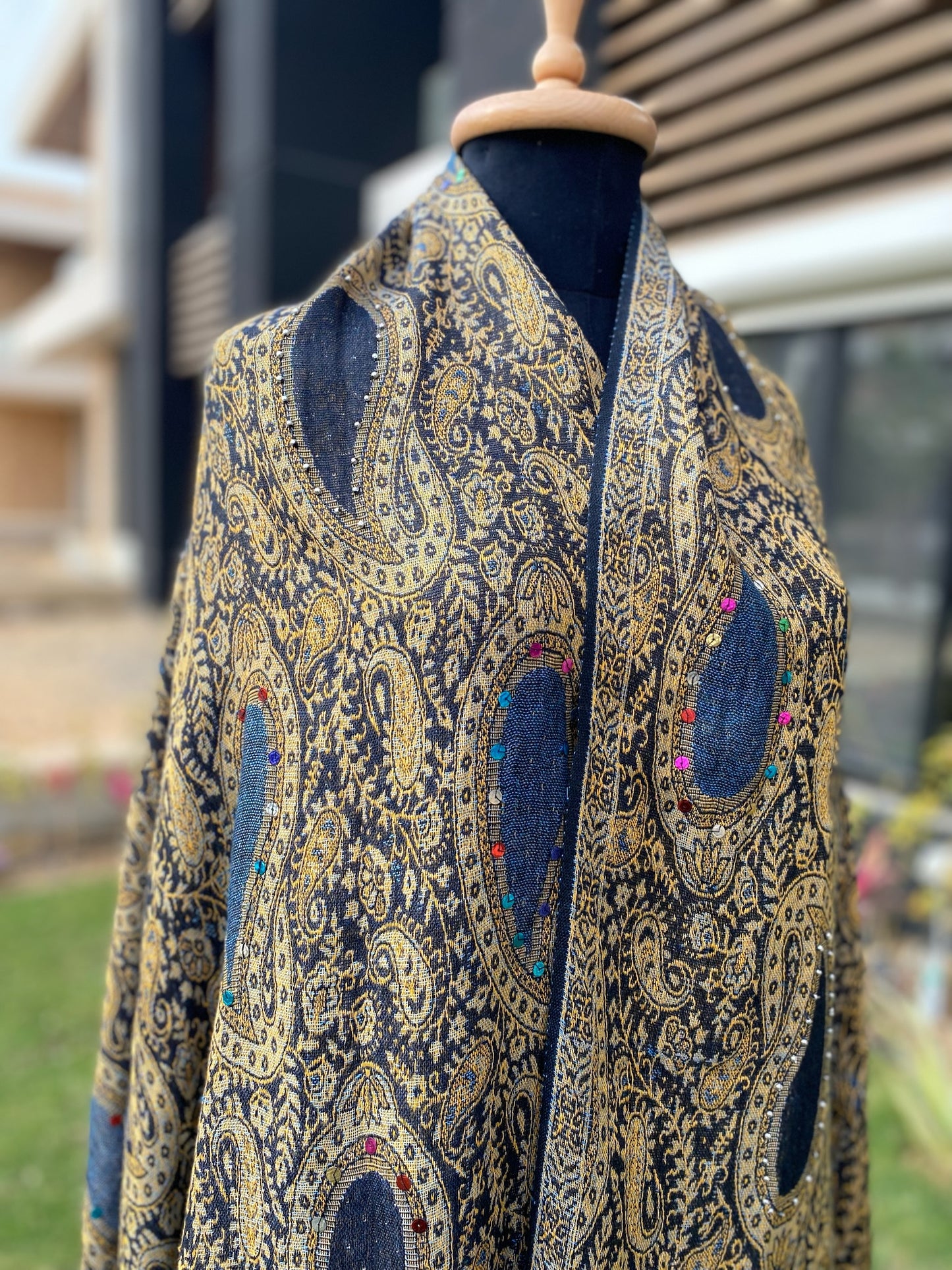Indian Design Sequin Pashmina Scarf