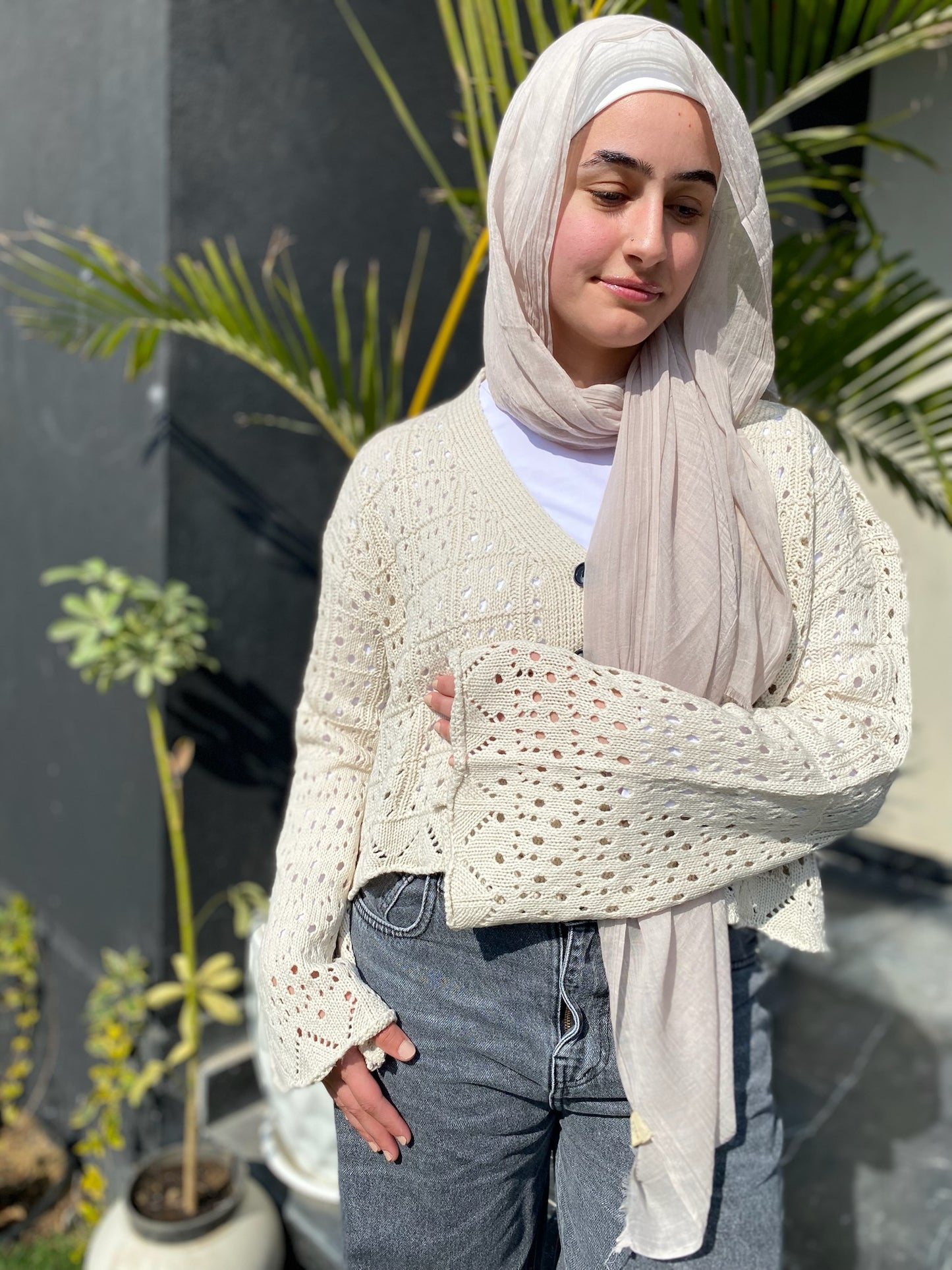 Cropped Knitted Cardigan