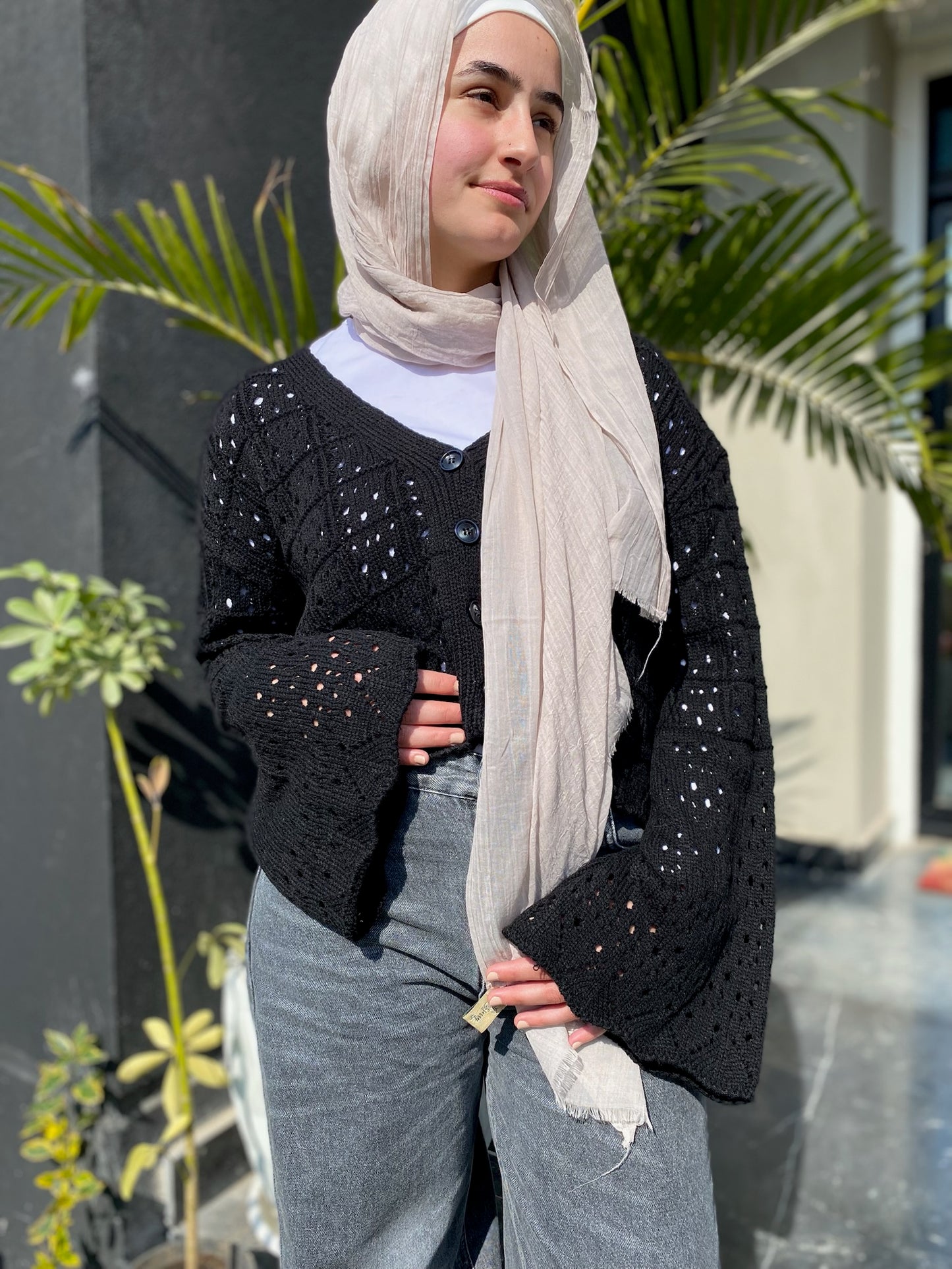 Cropped Knitted Cardigan