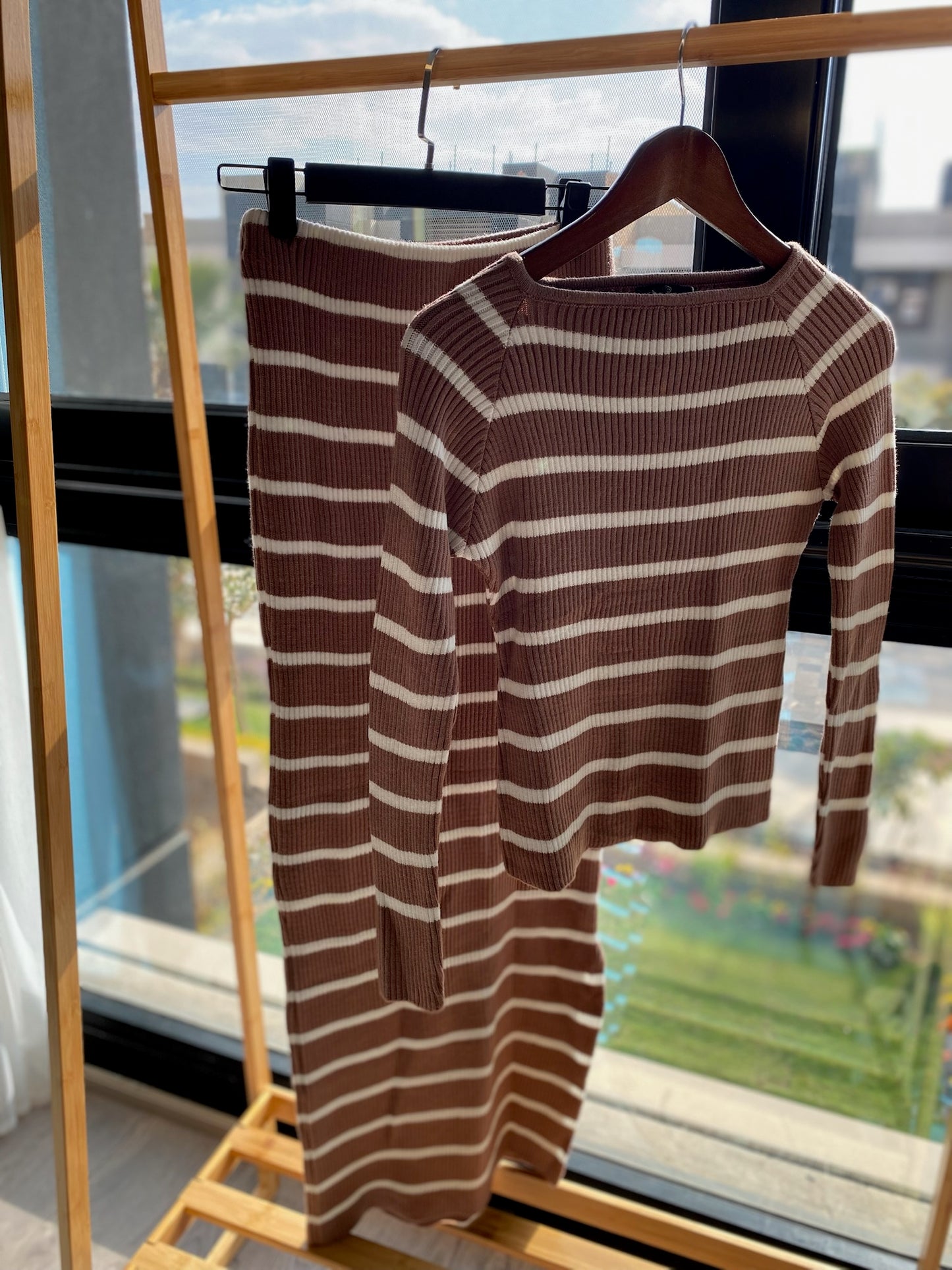 Stripped Skirt Set
