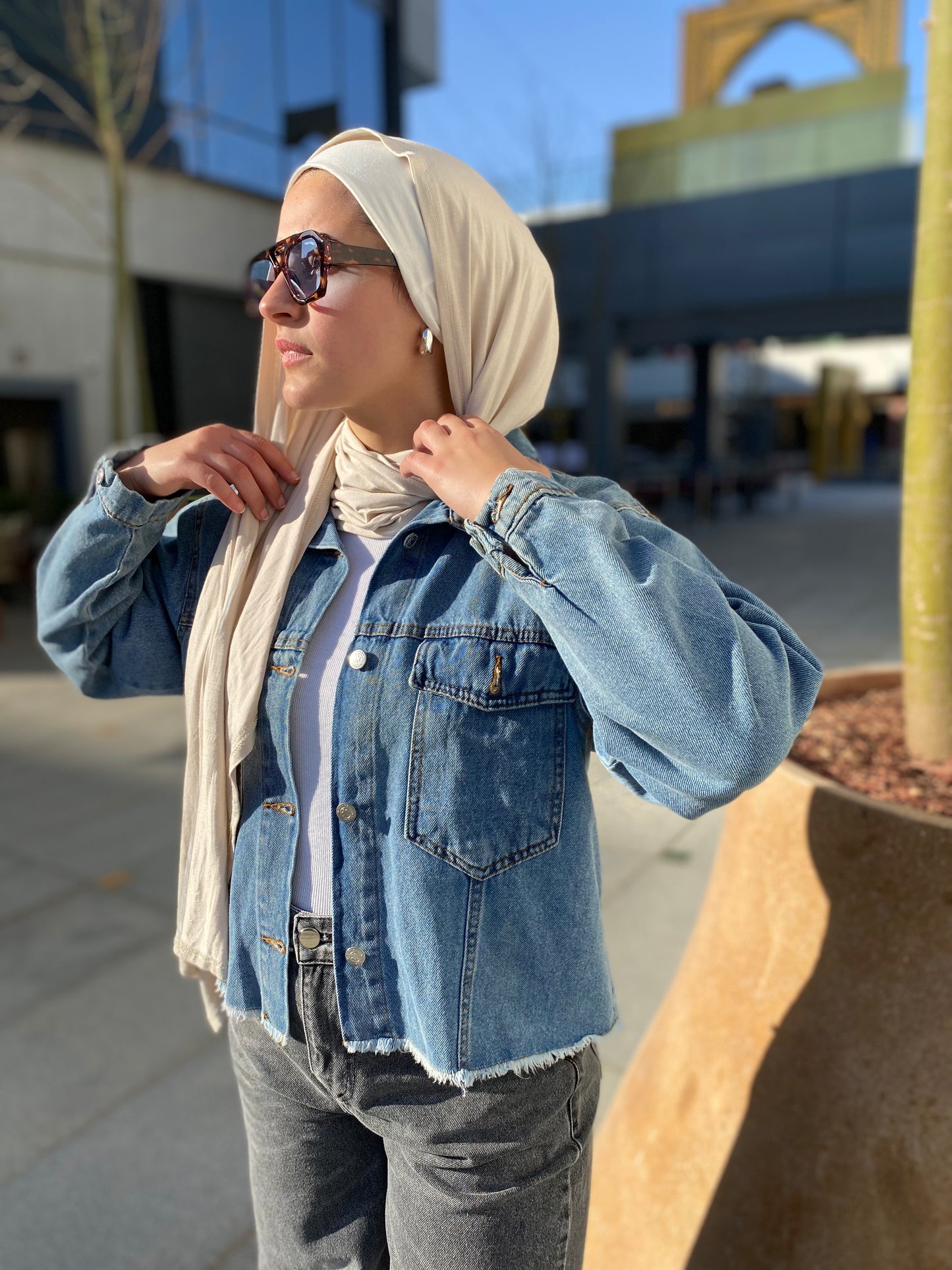 Denim Backline Buttoned Jacket