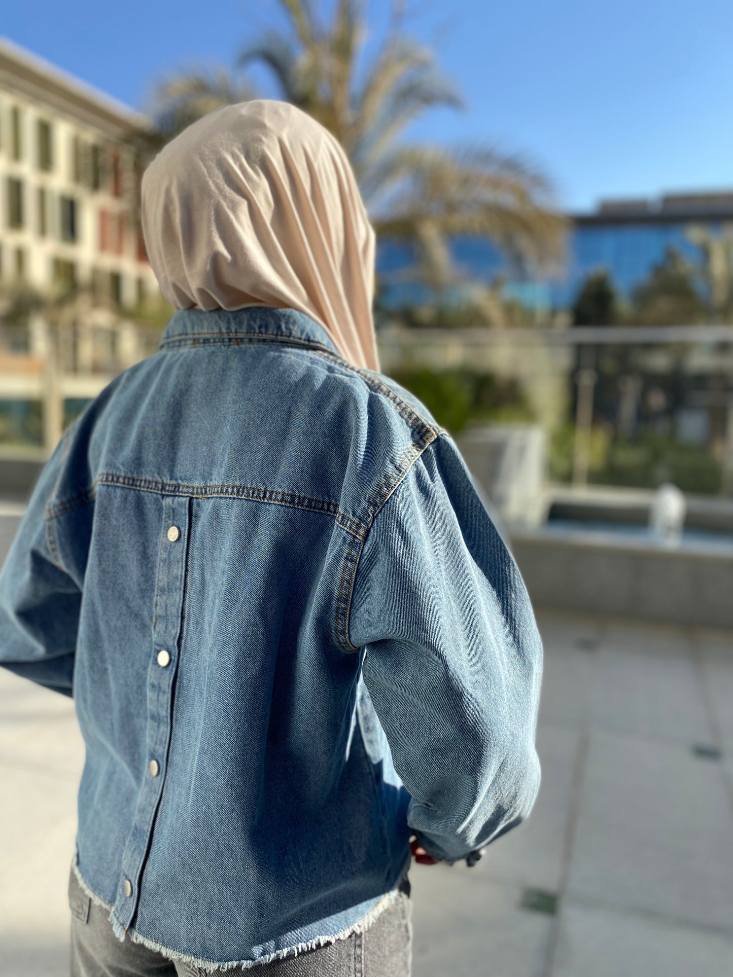 Denim Backline Buttoned Jacket