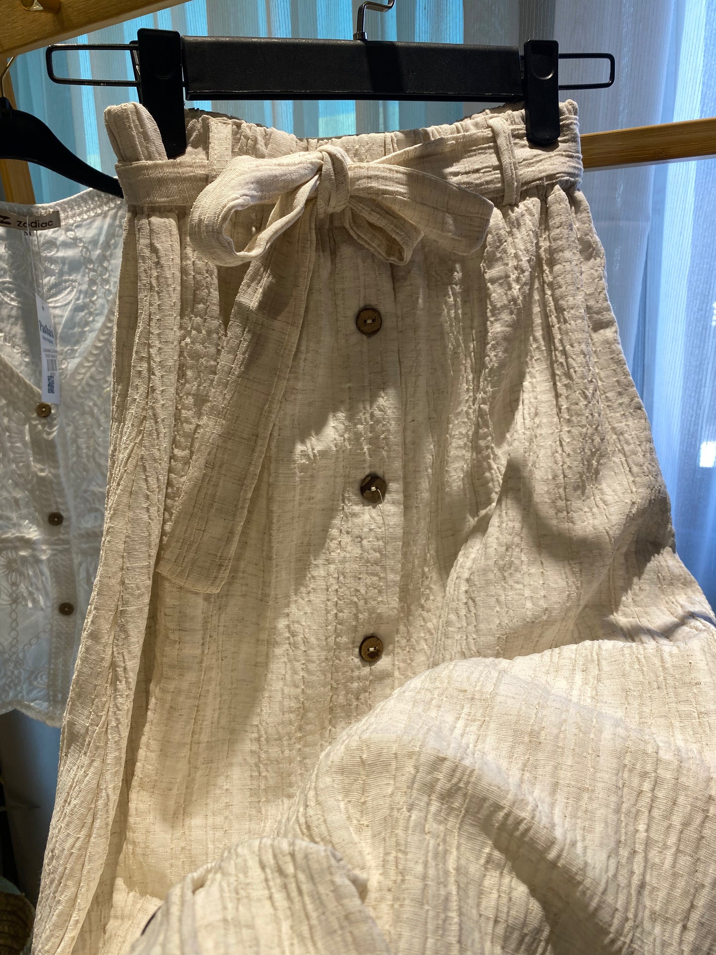 Linen Buttoned Skirt