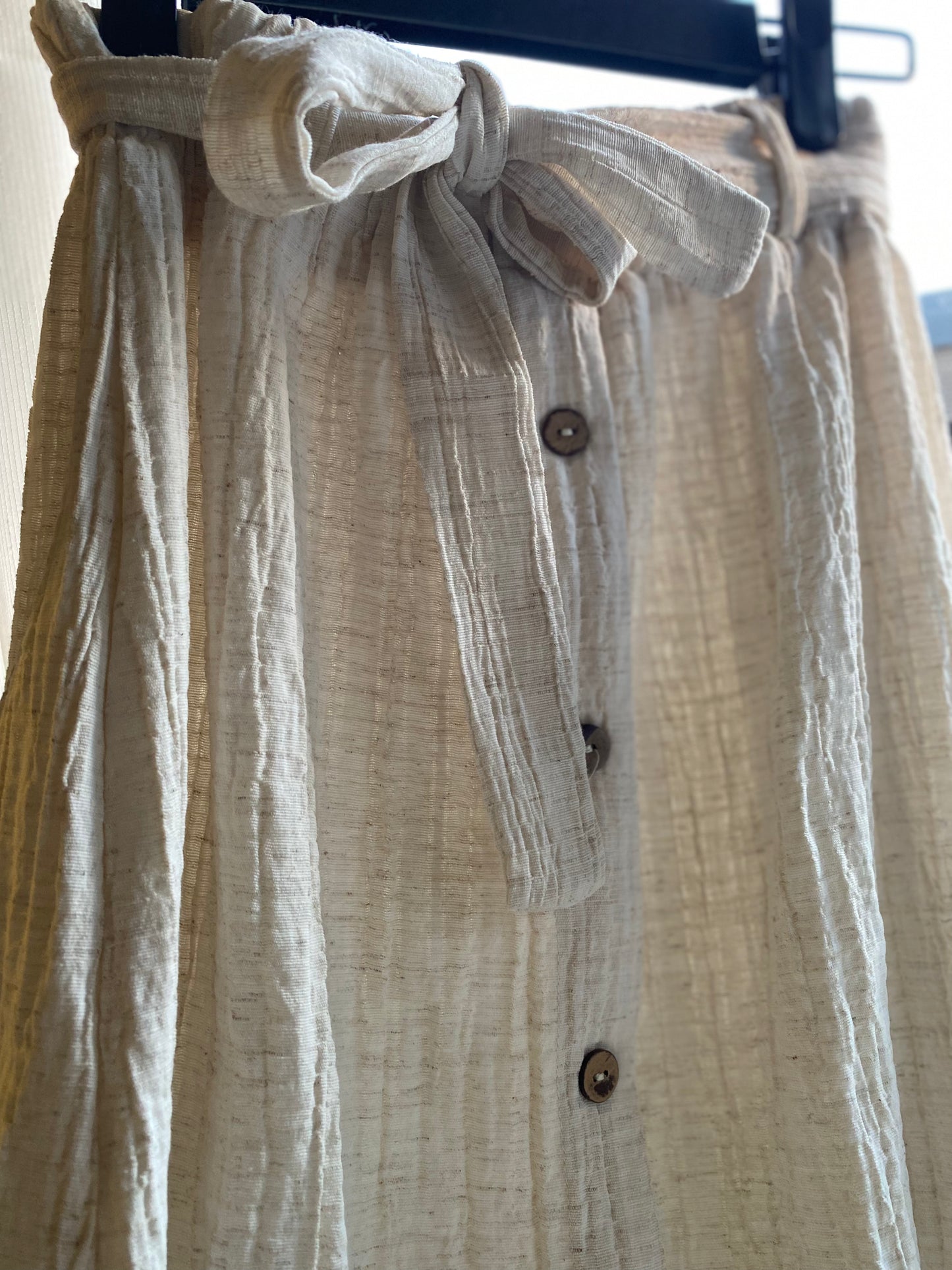 Linen Buttoned Skirt