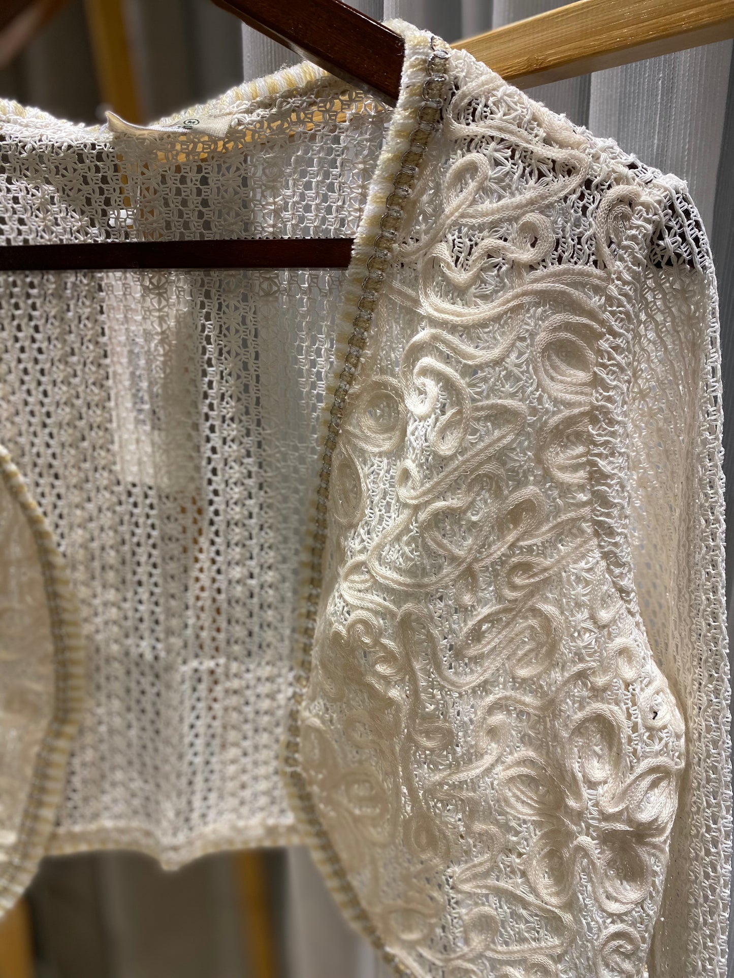 Cropped Knit open Jacket