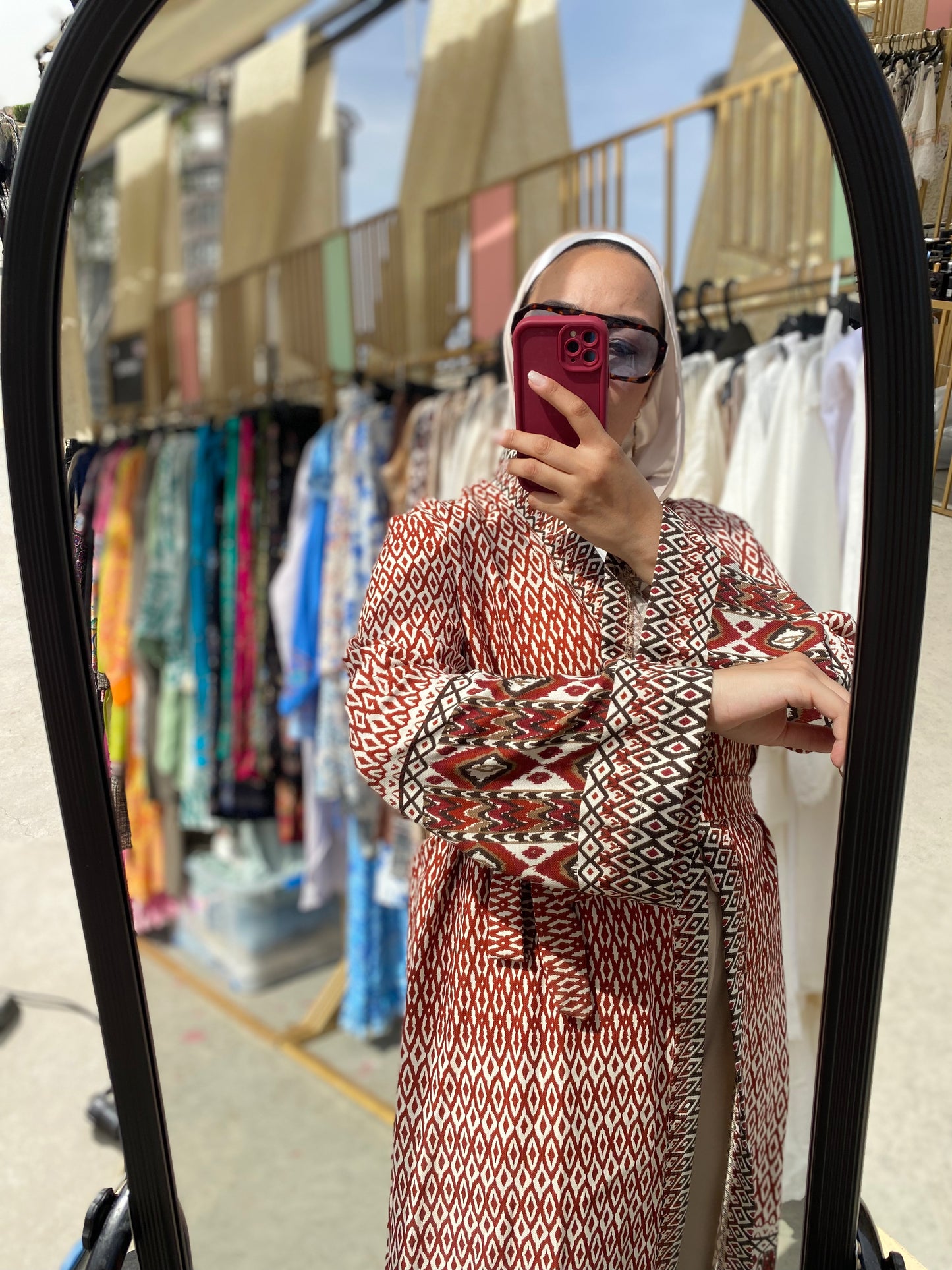 Rouge geometry cardigen