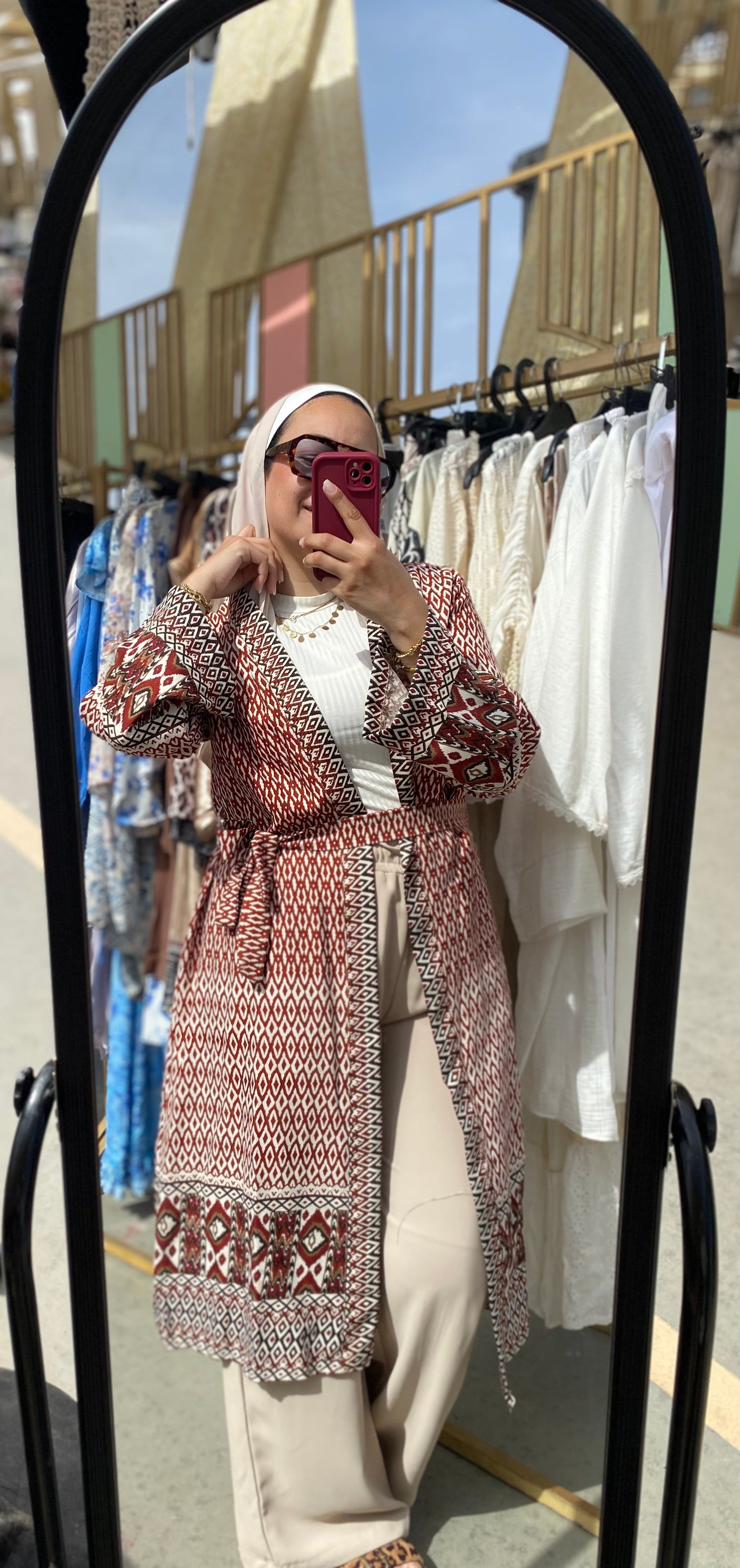 Rouge geometry cardigen