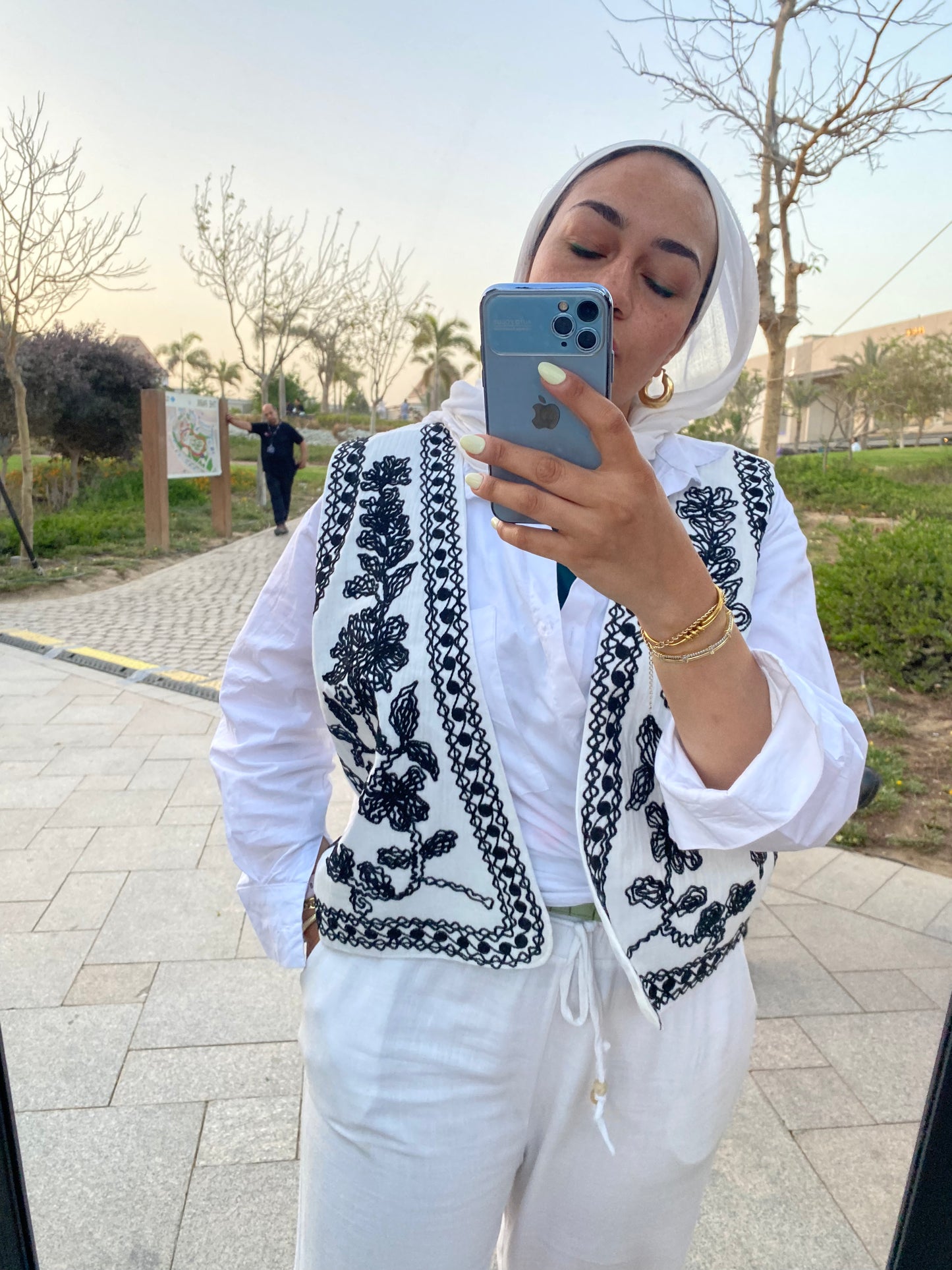 Black & White Embroidered Vest