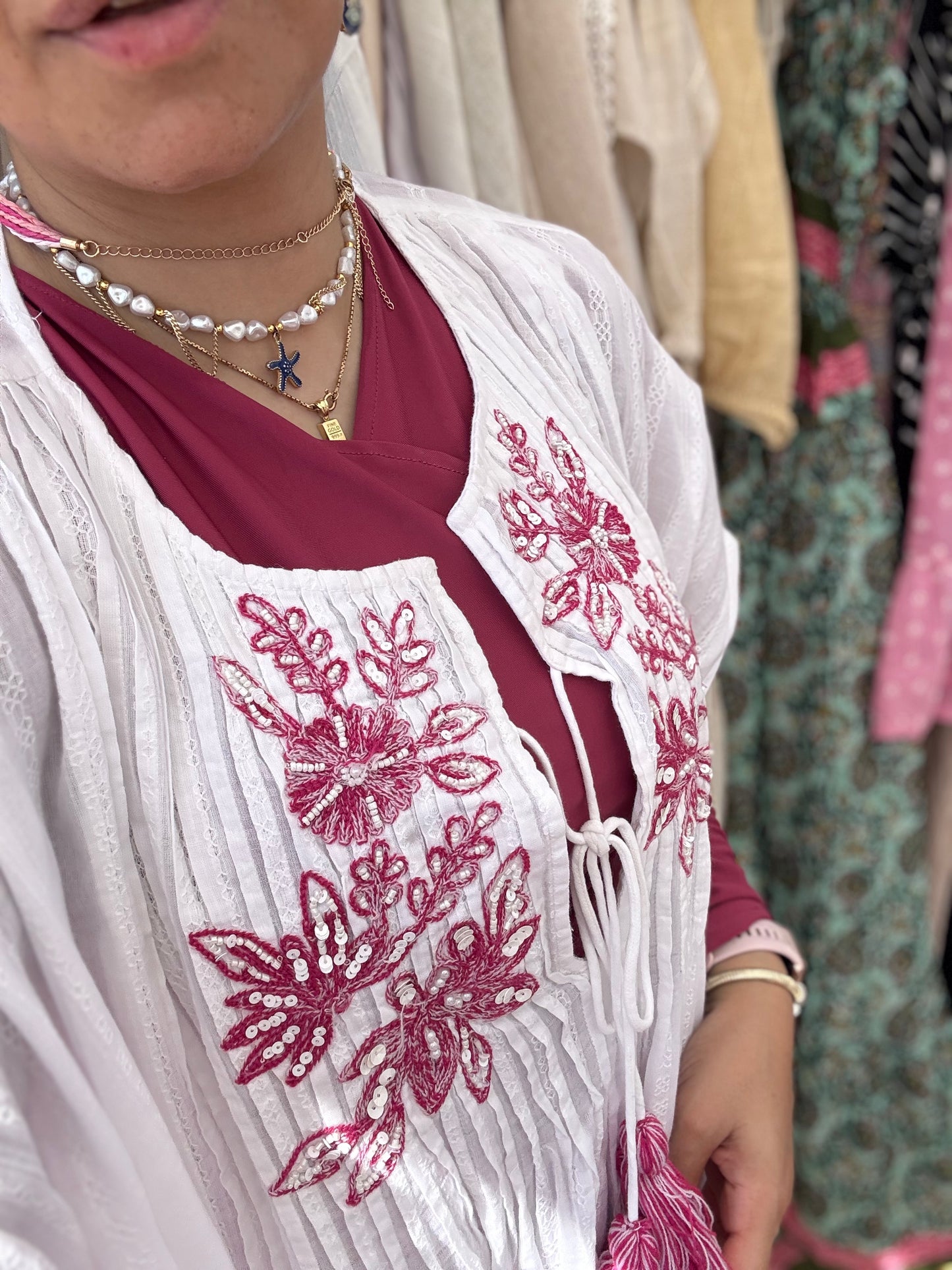 Embroidered Flower Indian Blouse