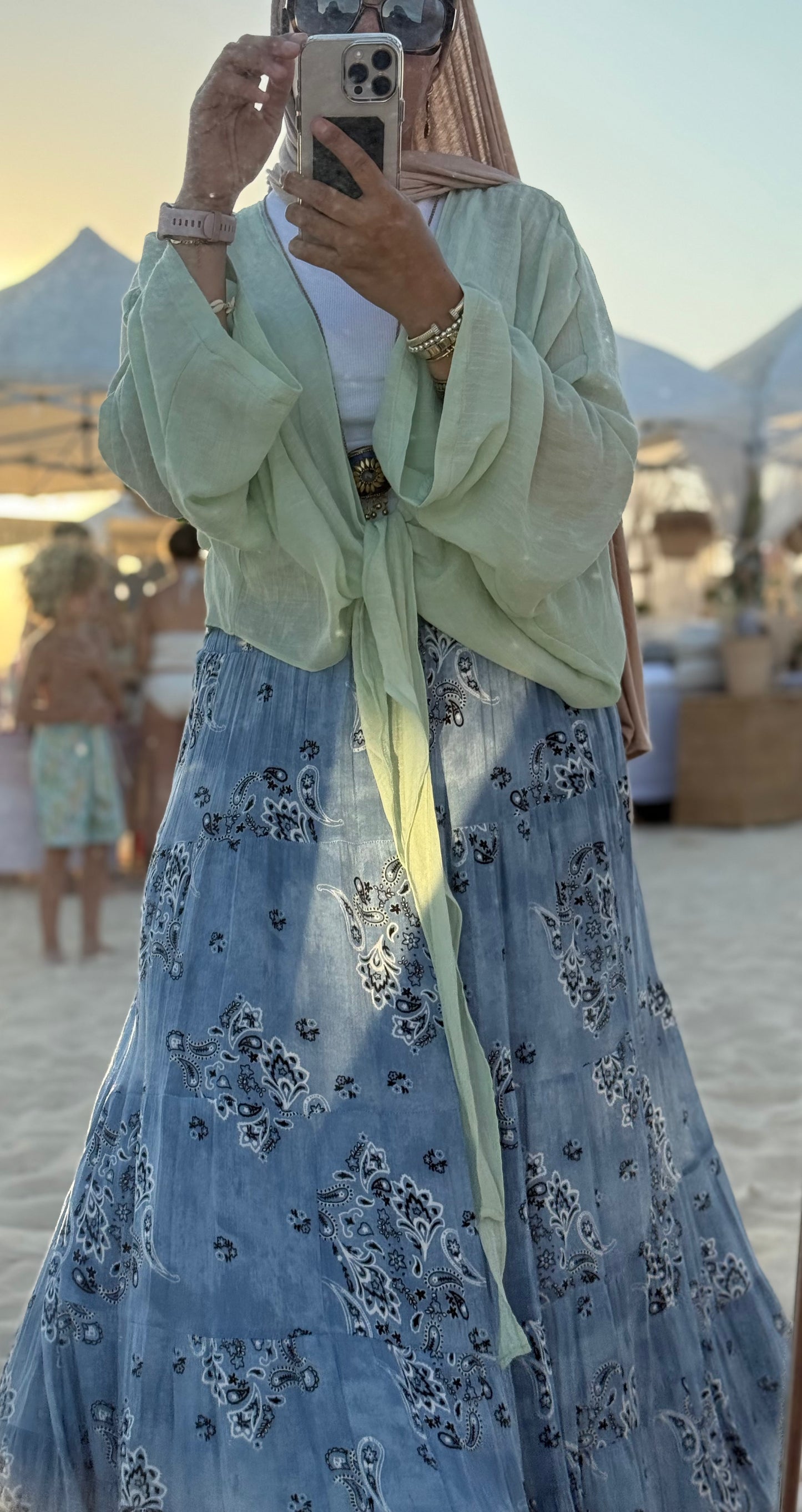 Patterned Flowy Skirt