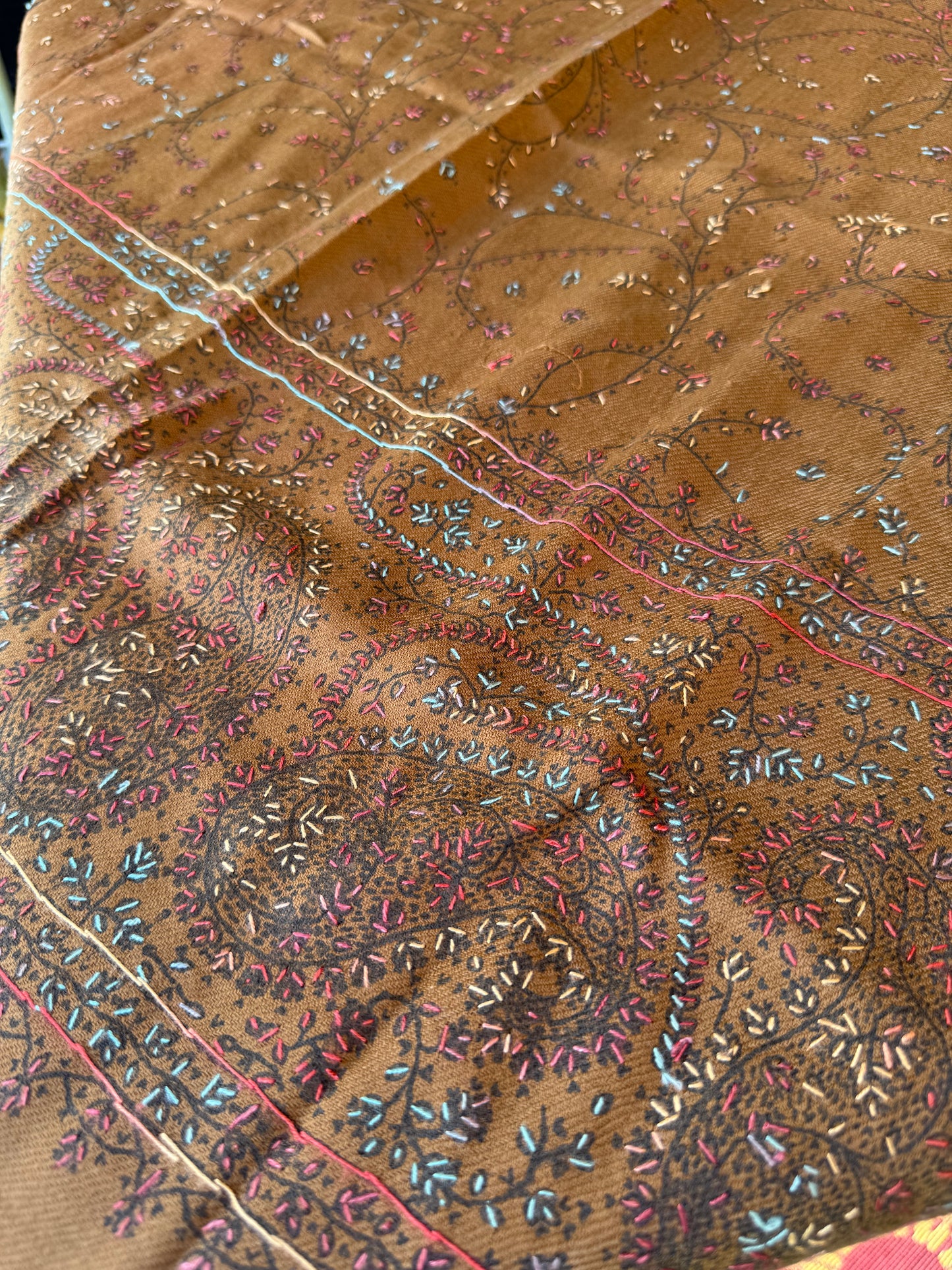 Embroidered Indian Shawl