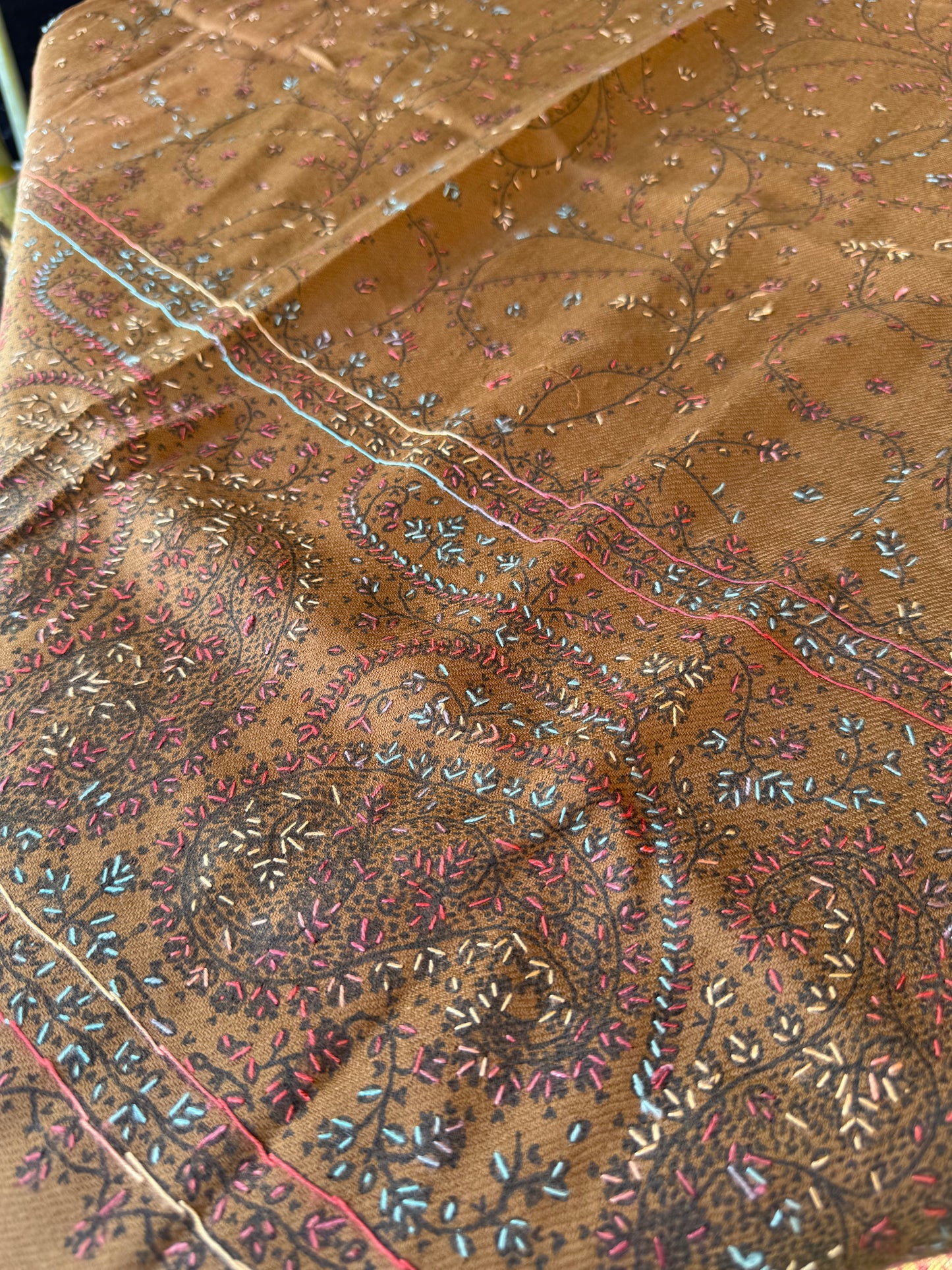 Embroidered Indian Shawl