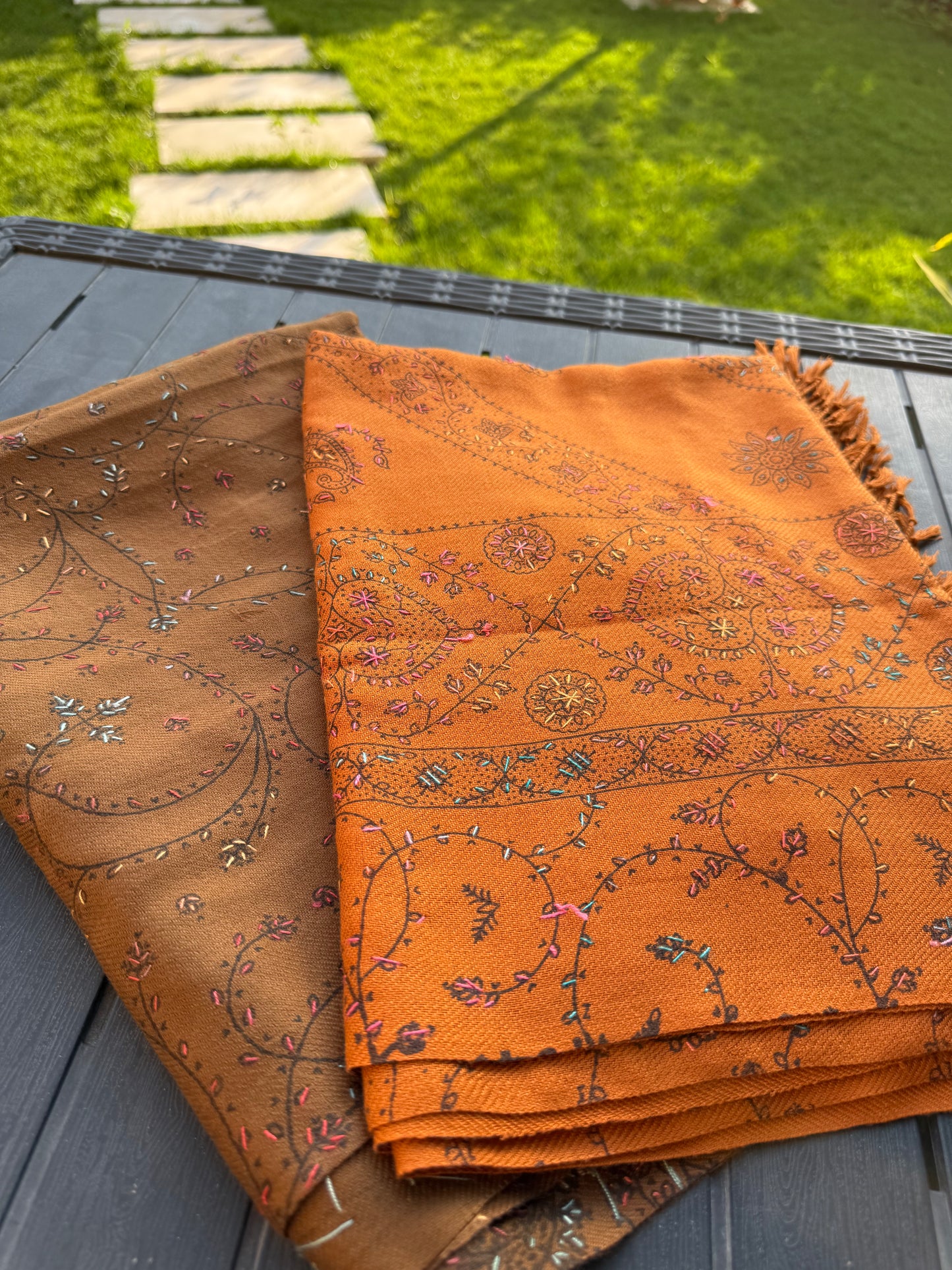 Embroidered Indian Shawl