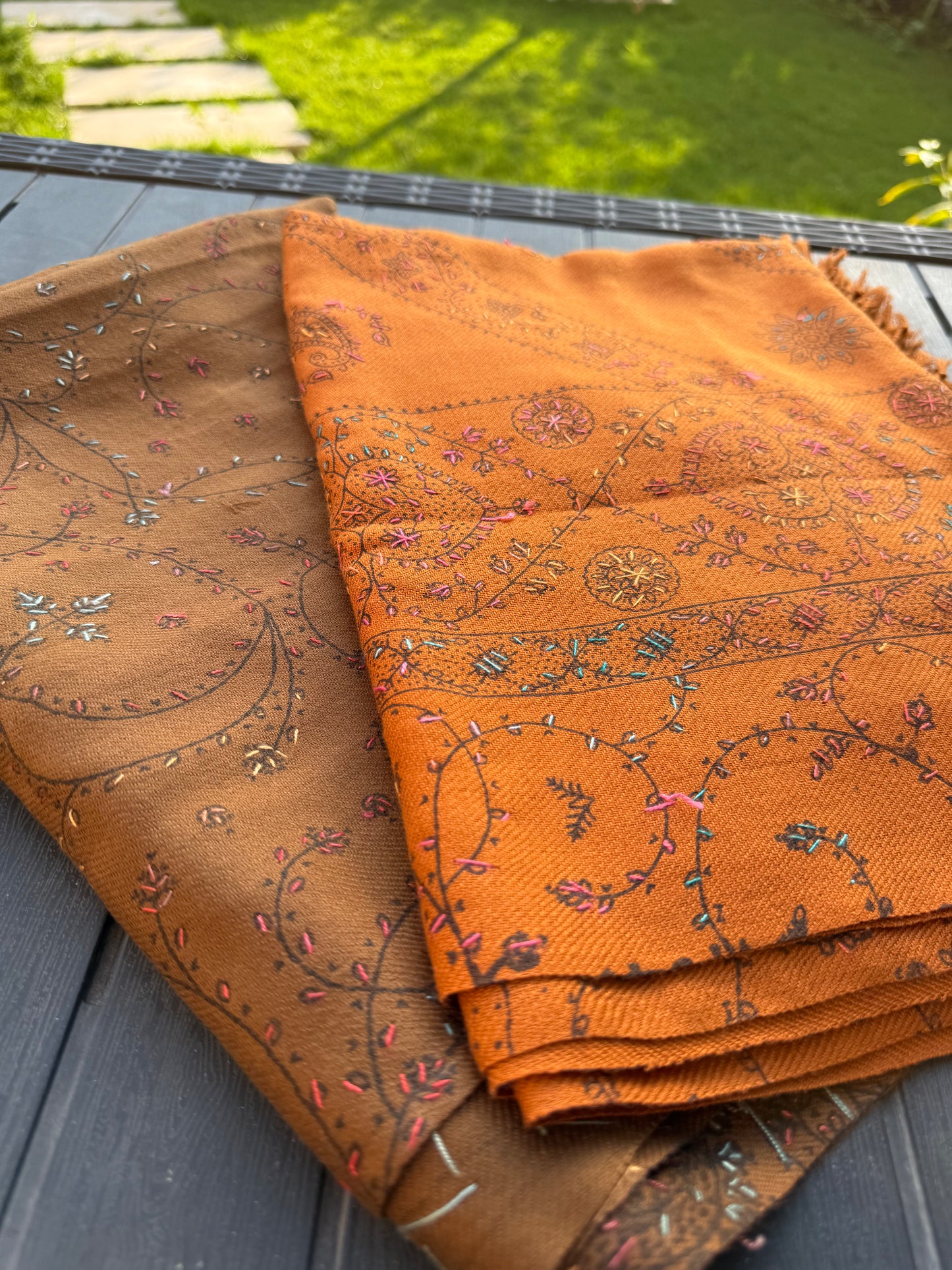 Embroidered Indian Shawl