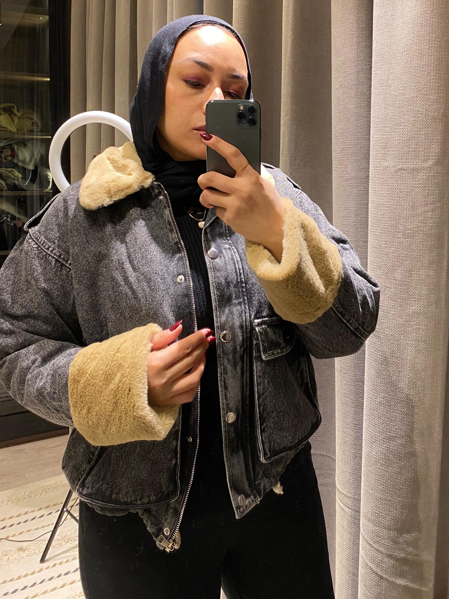 Denim x Fur Jacket