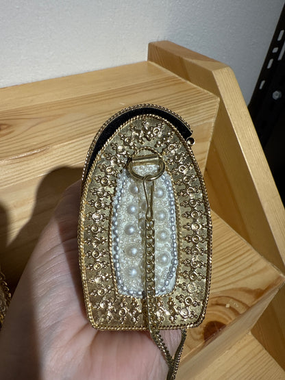 Pearl mini rectangular indian bag