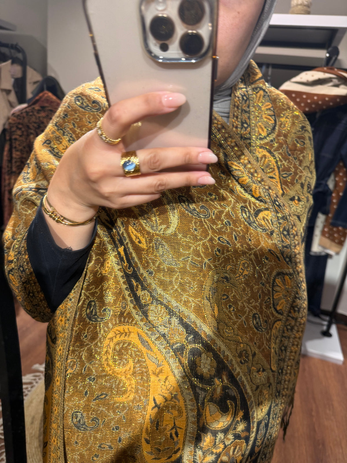 Glitter pashmina shawl