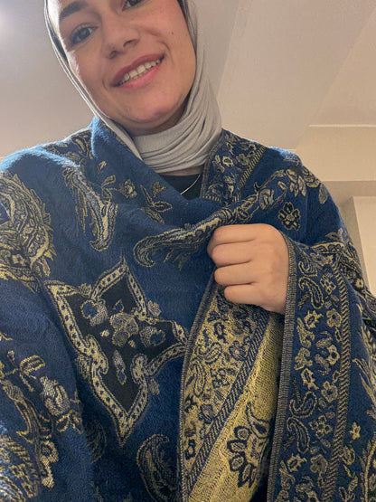 Glittery blue pashmina