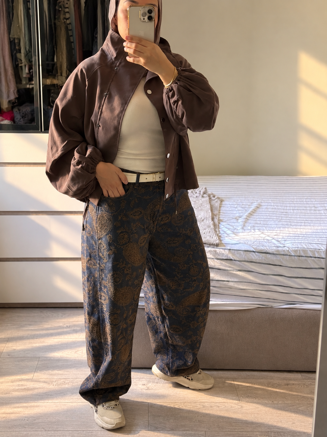 Velvet Patterned Balloon Pants