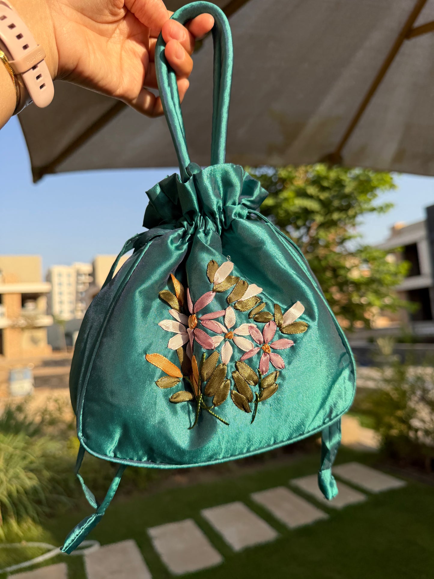 Vintage Embroidery Satin bag