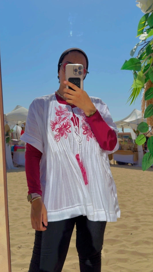 Embroidered Flower Indian Blouse