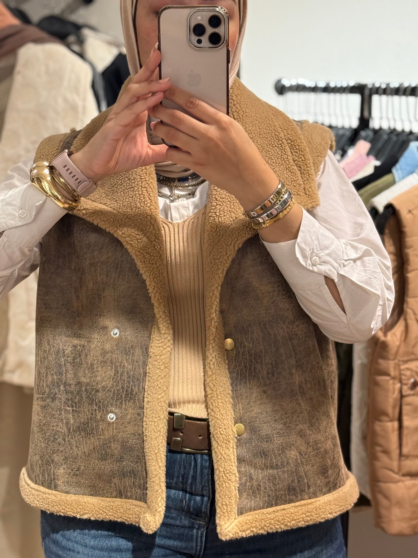 Leather x Teddy CUT Jacket