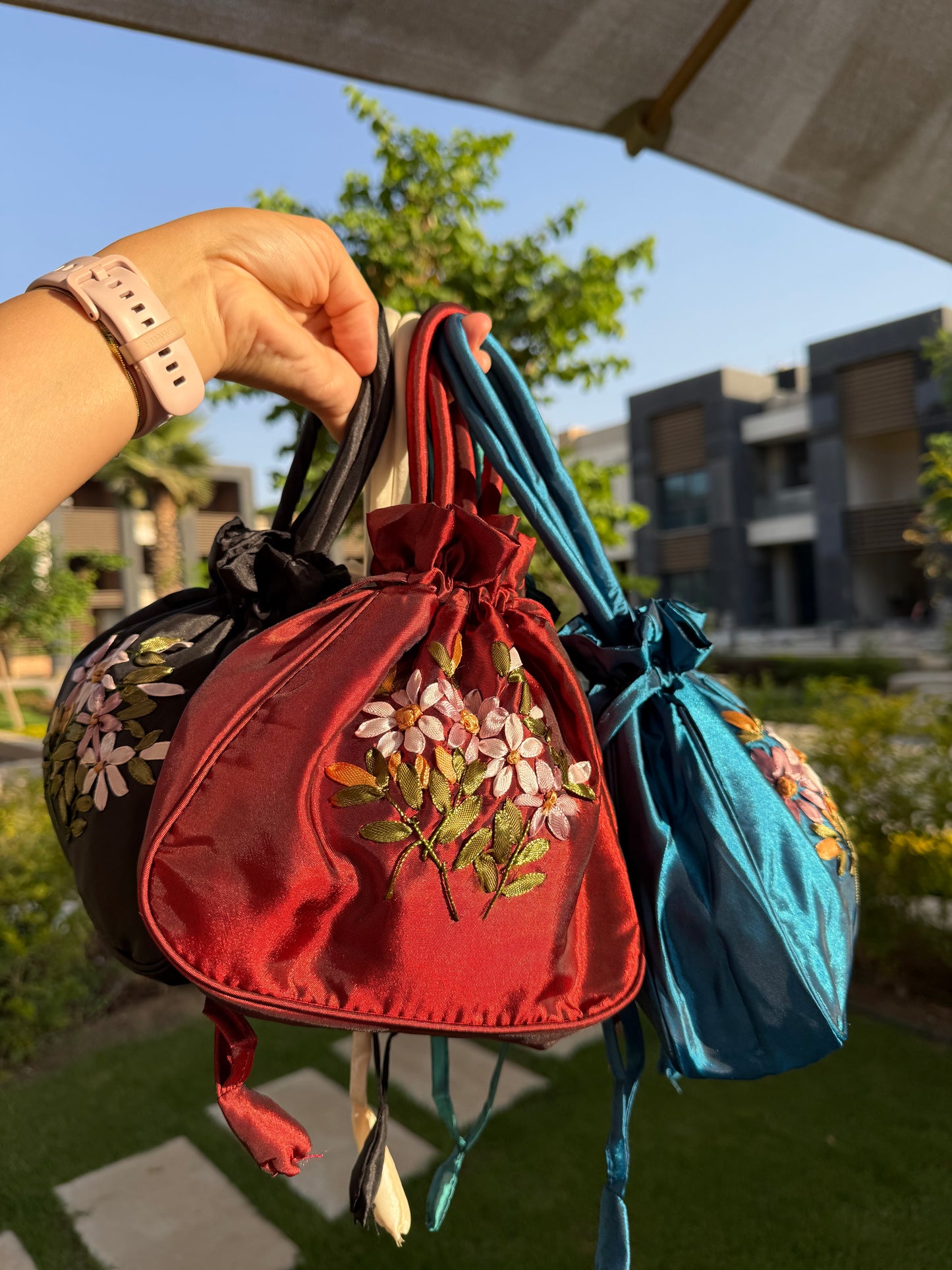 Vintage Embroidery Satin bag