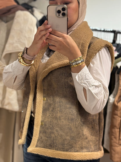 Leather x Teddy CUT Jacket