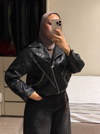 Premium Leather Jacket With Jewels