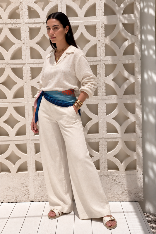 Pure Linen Pants Set