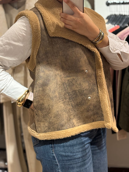 Leather x Teddy CUT Jacket