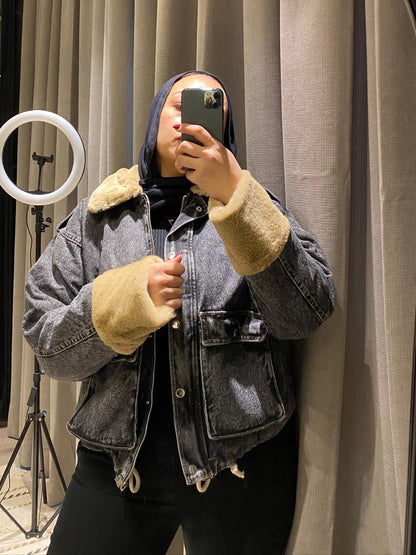 Denim x Fur Jacket