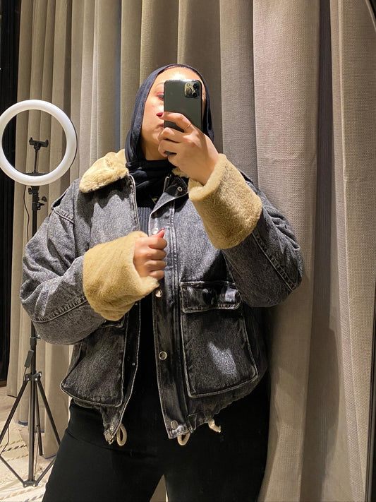 Denim x Fur Jacket