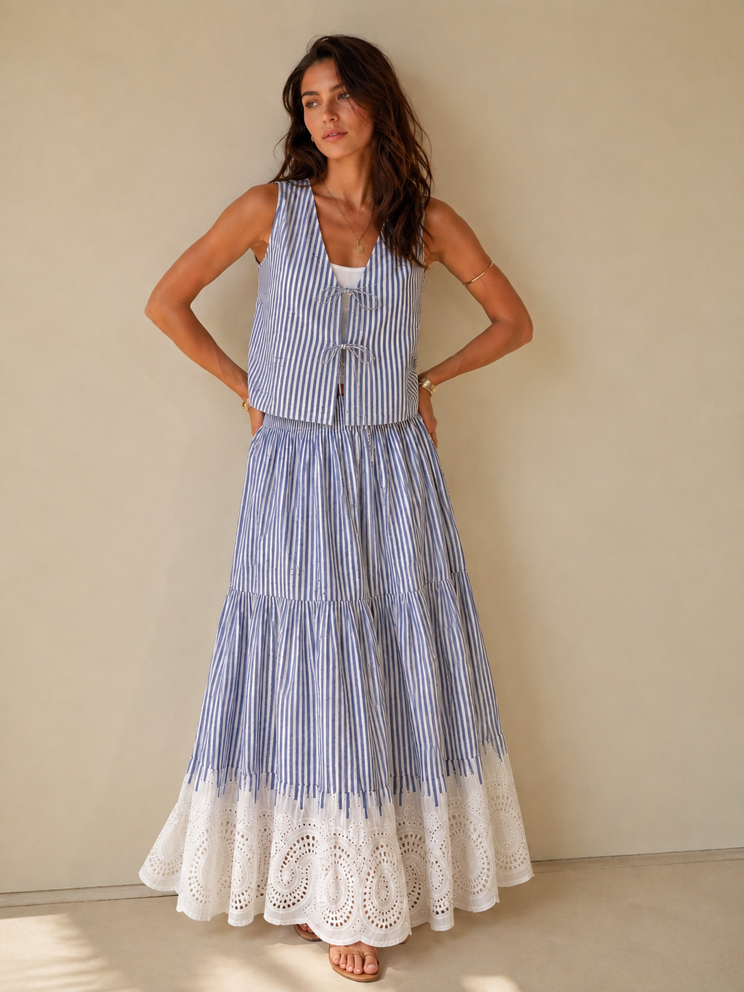 Striped Skirt Set