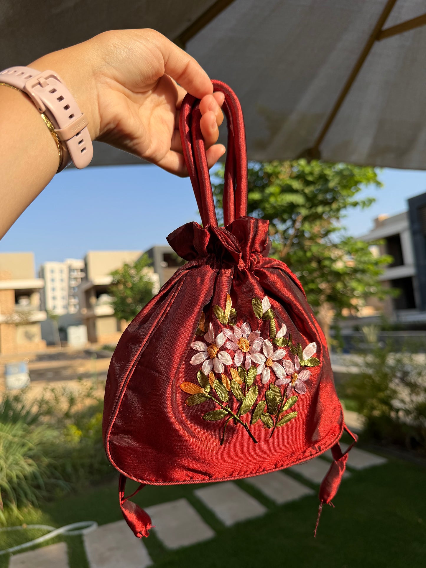 Vintage Embroidery Satin bag