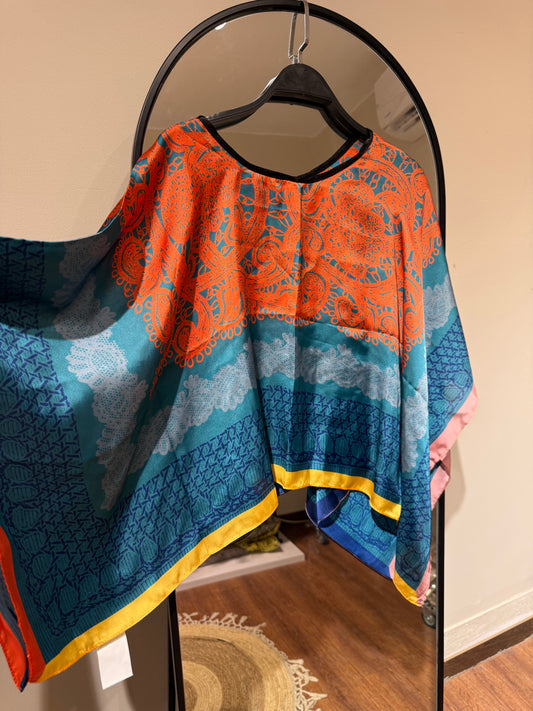 Colorful Satin Blouse