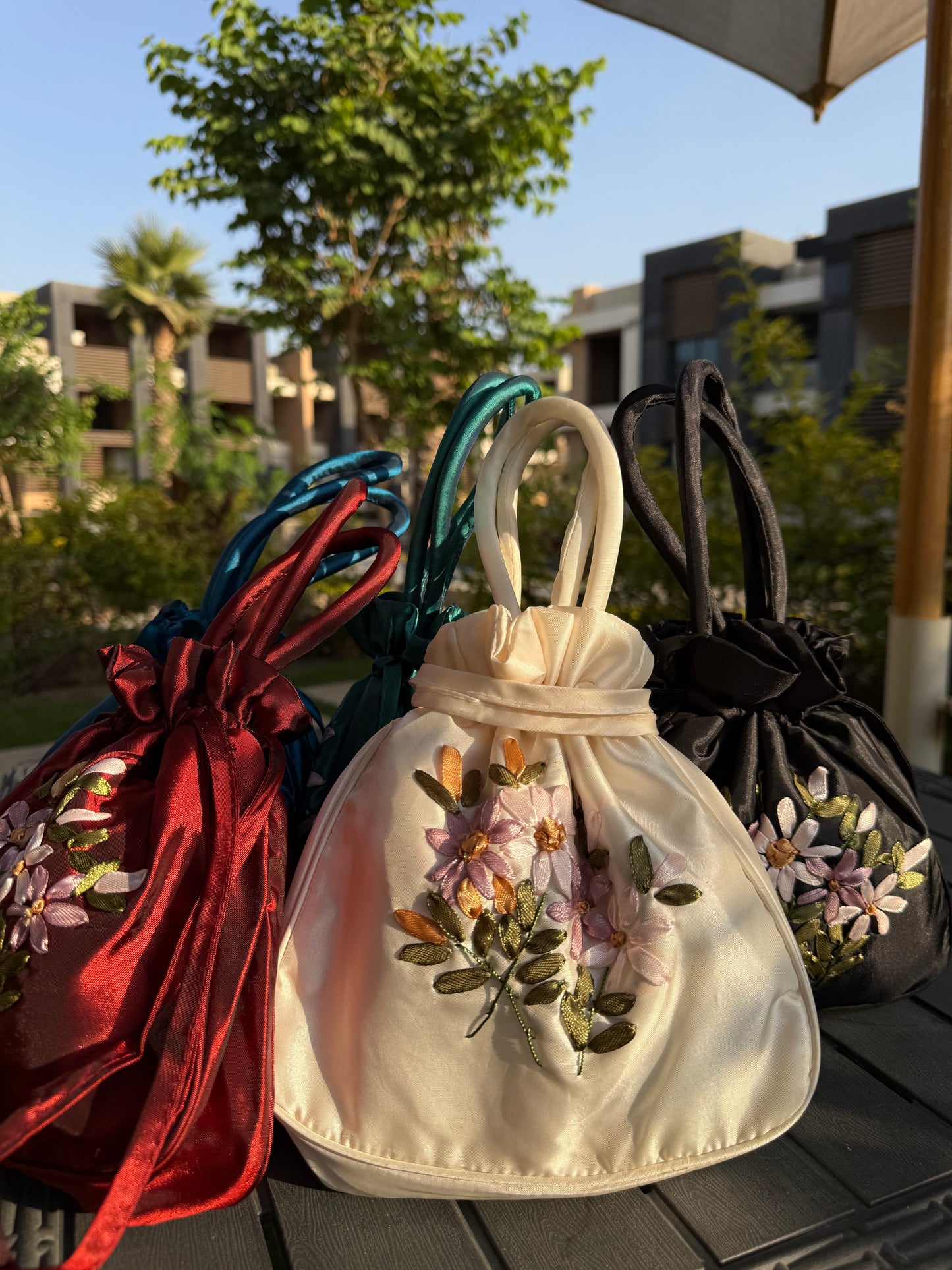 Vintage Embroidery Satin bag
