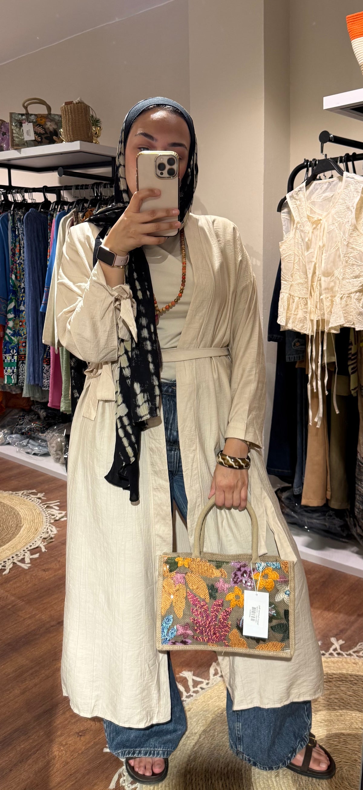 Crinkle Long Cardigan