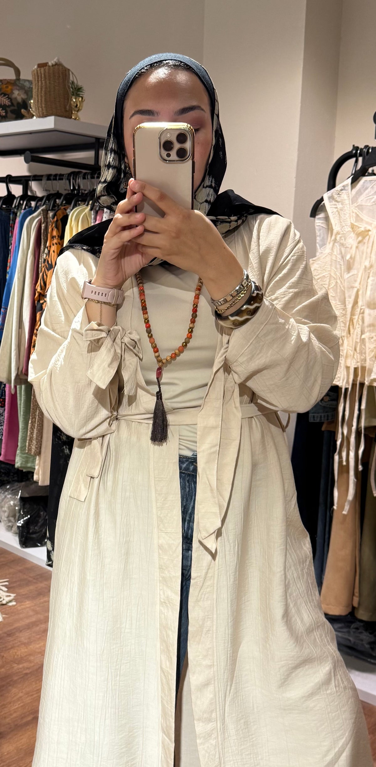 Crinkle Long Cardigan
