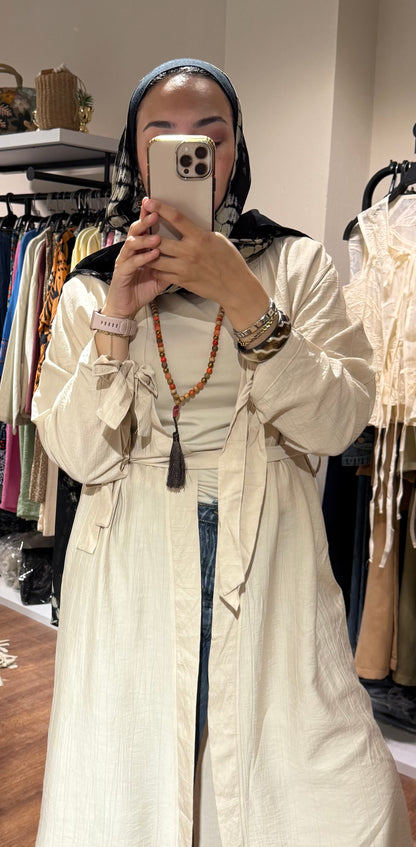 Crinkle Long Cardigan