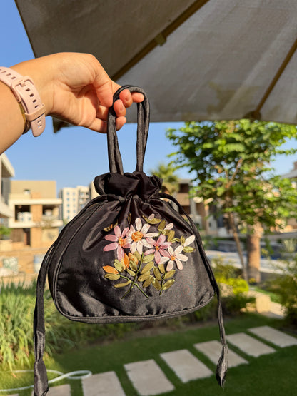 Vintage Embroidery Satin bag
