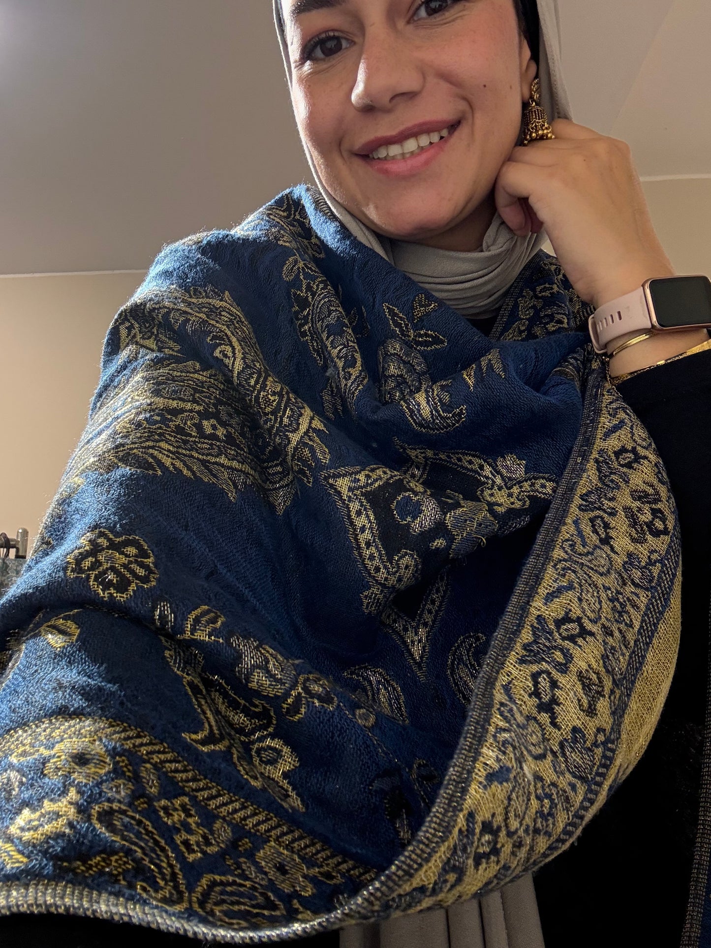 Glittery blue pashmina
