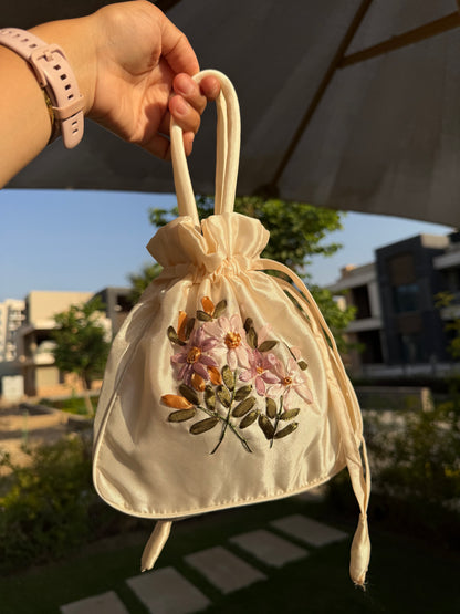 Vintage Embroidery Satin bag