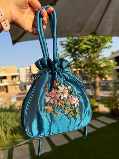 Vintage Embroidery Satin bag