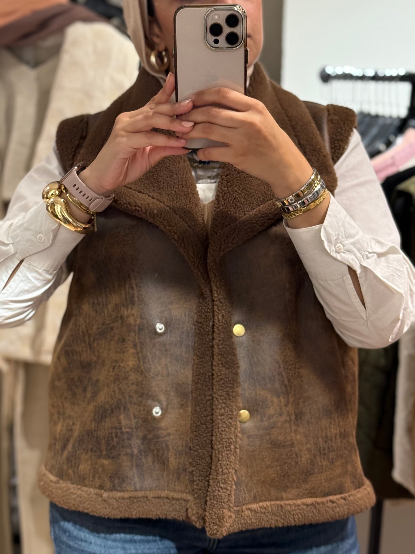 Leather x Teddy CUT Jacket