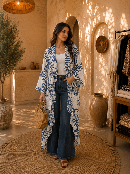 Rokama Leaves Kimono