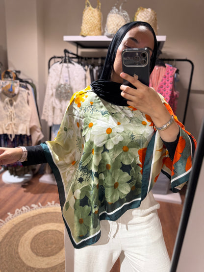 Colorful Satin Blouse
