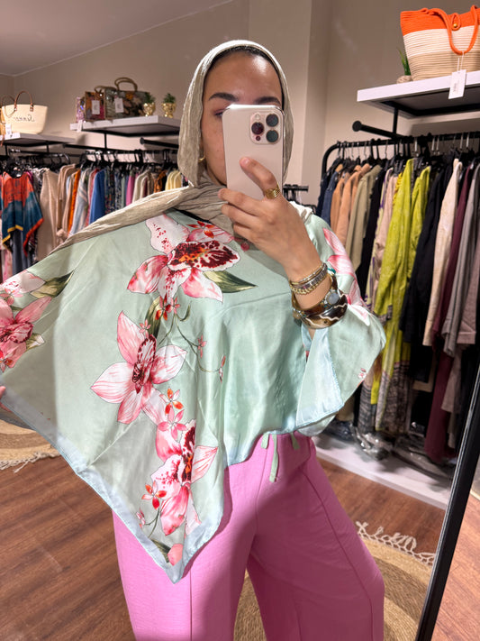 Colorful Satin Blouse